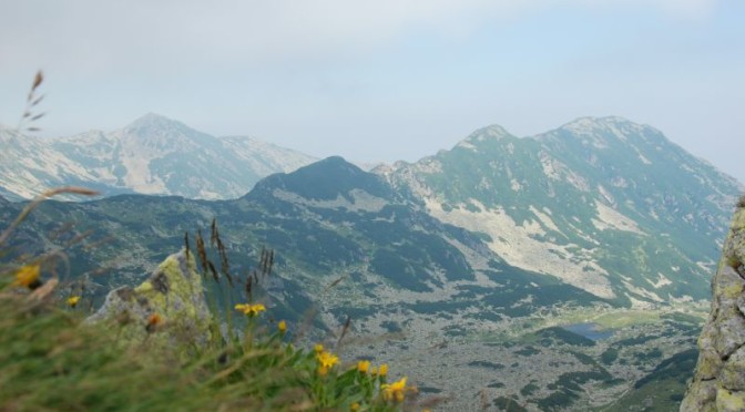 Widok z przełęczy Curmătura Bucurei (2206) na grzbiety Stậnişoara i Lolaia.
